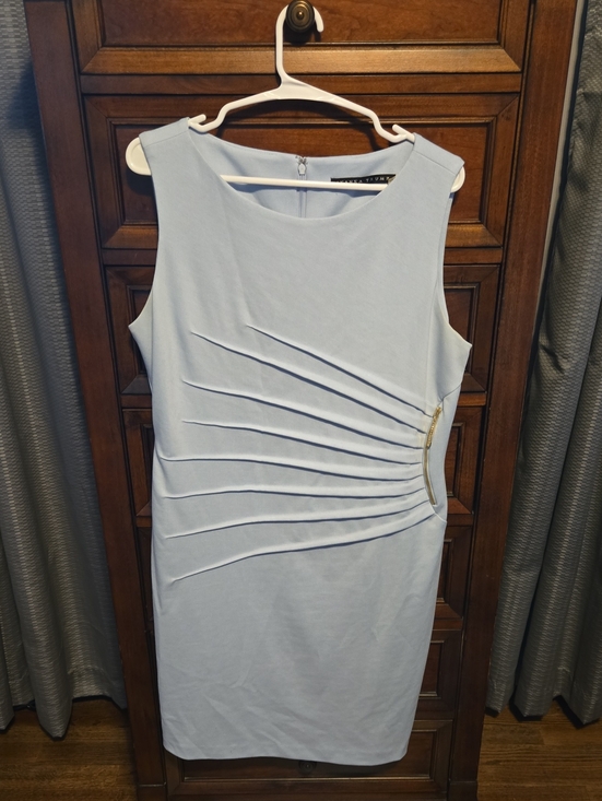 Ivanka Trump Dresses & Skirts - Ivanka Trump Light Blue Sleeveless Pleated Sheath Dress